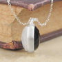 Black Spinel And Moonstone Double Sided Silver Necklace, thumbnail 1 of 5