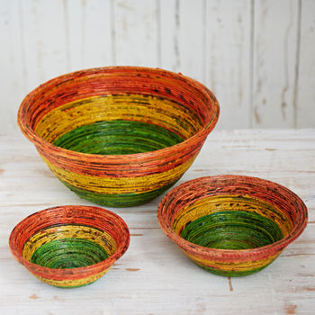 Colourful Recycled Newspaper Bowls, 7 of 9