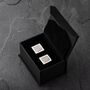 Meteorite Cufflinks, Square In Sterling Silver, thumbnail 2 of 6