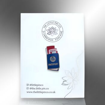 Blue Passport With Tickets Small Hard Enamel Pin, 5 of 9