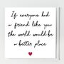 Best Friend World A Better Place Thank You Card, thumbnail 2 of 2