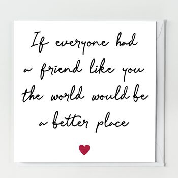 Best Friend World A Better Place Thank You Card, 2 of 2