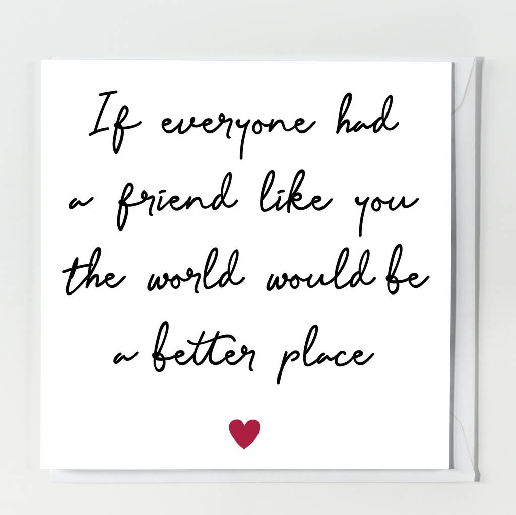 Best Friend World A Better Place Thank You Card By Uniqueful