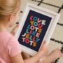 Love You Lots Like Jelly Tots Typography Print L2, thumbnail 1 of 5