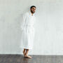 Navy Linen Robe For Men, thumbnail 10 of 12