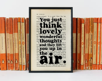 Peter Pan 'Lovely Wonderful Thoughts' Quote Print, 2 of 5