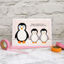 'Penguins' Personalised Birthday Card From Children, thumbnail 1 of 3
