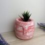 Pink Marbled Plant Pot/ Pen Pot, thumbnail 1 of 5