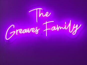 Personalised Family Name LED Lit Neon Sign, 5 of 5