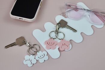 Daisy Keyring Charm Set With Smiley And Grumpy Faces, 4 of 5