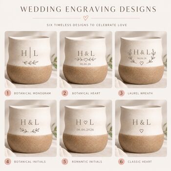 Personalised Wedding Gift Plant Pot With Optional Plant, 2 of 7