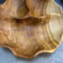 30cm Handcrafted Teak Wooden Triple Fruit Nuts Bowl, thumbnail 10 of 12