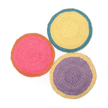 Colourful Handwoven Sisal Placemats, 8 of 11