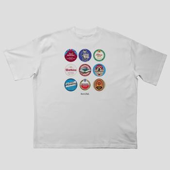 Aston Villa Football Beer Mats Oversized T Shirt, 2 of 10