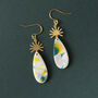 Colourful Watercolour Sun Drop Earrings In Teal, thumbnail 1 of 3