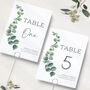 Wedding Table Numbers Eucalyptus, thumbnail 1 of 3