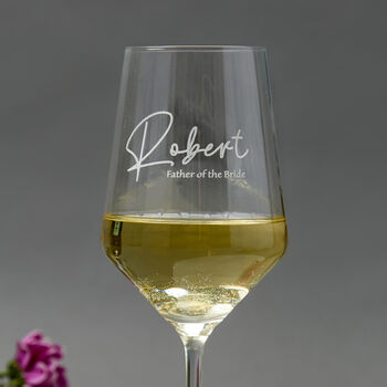 Personalised Wine Glass For Father Of The Bride, 2 of 11