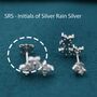 Sterling Silver Asymmetric Hydrangea Flower Bouquet Cz Stud Earrings, thumbnail 4 of 12