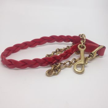 Personalised Plaited Leather And Chain Dog Lead, 10 of 11