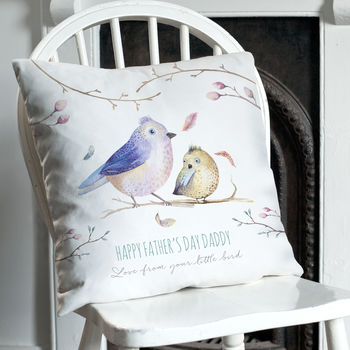 Personalised Bird Family Faux Suede / Cotton Cushion, 4 of 10