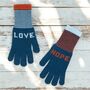 Blue / Orange Love And Hope Lambswool Gloves, thumbnail 1 of 3