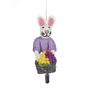 Handmade Felt Francesca The Floral Bunny Decoration, 2 of 2