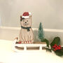 Christmas Wooden Cat On Sledge, thumbnail 1 of 2