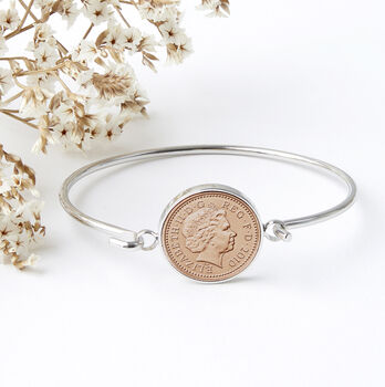 16th Birthday 2010 Penny Coin Bangle Bracelet, 3 of 10