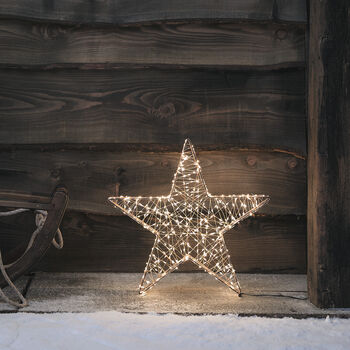 Outdoor Christmas Figure Light Up Copper Star Decoration Warm White Micro LED Battery Operated With Timer 40cm, 3 of 3