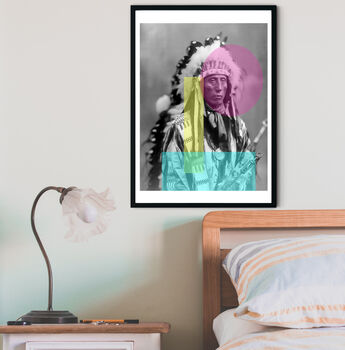 Native American Indian Man Vintage Photography Print, 2 of 2