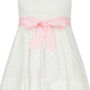 Grace Embroidered Cotton Flower Girls Dress, White, thumbnail 5 of 5
