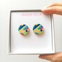 Diagonal Wooden Stud Earrings, thumbnail 2 of 7