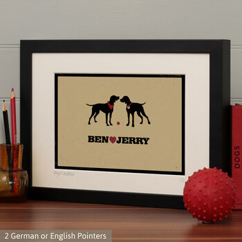 Personalised Pointer Print For One Or Two Dogs, 8 of 10