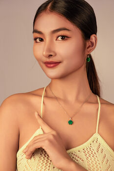 Jade Flower Sterling Silver 925 Necklace, 10 of 10