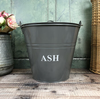 Fireside Ash Bucket In French Grey, 4 of 5