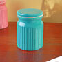 G Decor Soft Pastel Jars Handcrafted Ceramic Ribbed Storage Containers With Lids, thumbnail 5 of 6