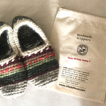 Handmade Unisex Organic Sheep Wool Slippers Lucky Dip, 6 of 12