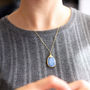 Gold Plated And Blue Semi Precious Gemstone Necklace, thumbnail 1 of 6