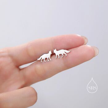 Cute Fox Stud Earrings In Sterling Silver, 2 of 12