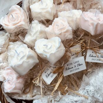 Personalised Wedding And Party Gifts / Hearts Candles Favours, 3 of 7