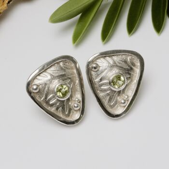 Sterling Silver Gemstone Celtic Warrior Shield Earrings, 4 of 8