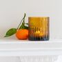 Amber Cut Glass Tea Light Holder, thumbnail 1 of 2