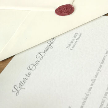 A Letter To Our Daughter On Her Wedding Day Personalised Keepsake, 4 of 8
