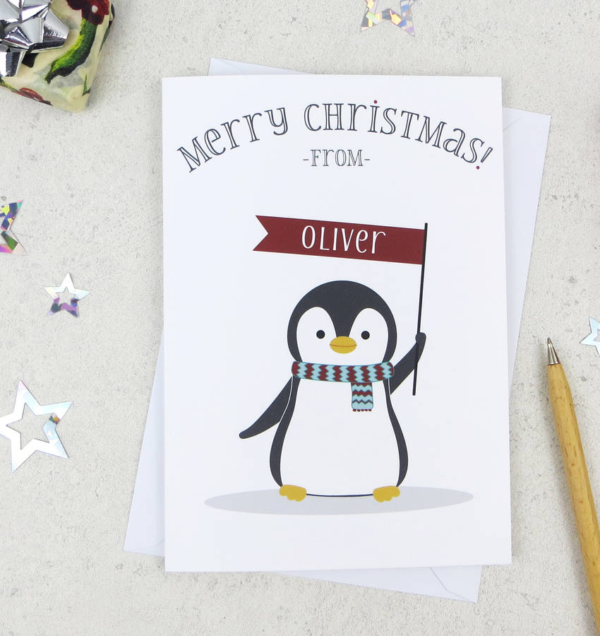Cute Christmas Penguin Personalised Xmas Card By Wink Design | notonthehighstreet.com