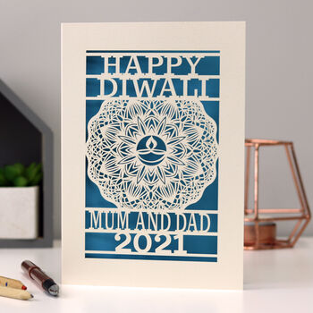 Personalised Papercut Diwali Mandala Card A5, 9 of 11
