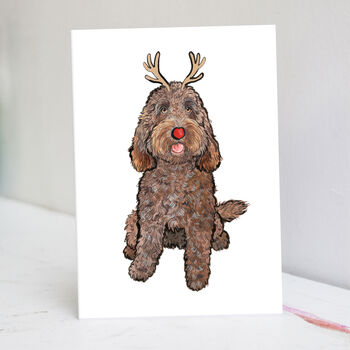 Festive Chocolate Cockapoo Christmas Card, 3 of 7