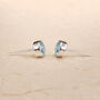 Sterling Silver March Aquamarine Birthstone Stud Earrings, thumbnail 3 of 8