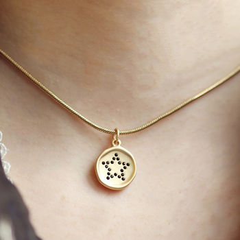 Round Gold Jet Star Choker Necklace, 4 of 4