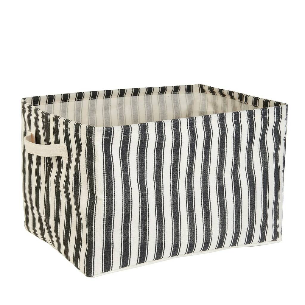 Set Of Two Ticking Stripe Fabric Storage Baskets By Lola & Alice