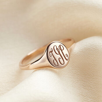 9ct Gold Personalised Monogrammed Signet Ring, 3 of 6
